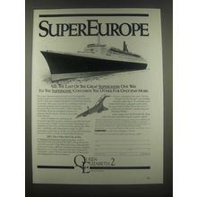 1985 Cunard Queen Elizabeth 2 Cruise Ad - SuperEurope