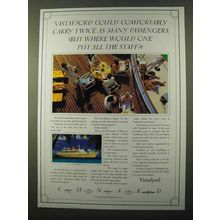 1985 Cunard Vistafjord Cruise Ad - Could Carry Twice