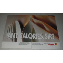 1989 Iberia Airlines Ad - Any calories, sir?