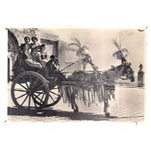 TAORMINA, SICILY, ITALY.. unused vintage postcard HORSE AND CARRIAGE. =
