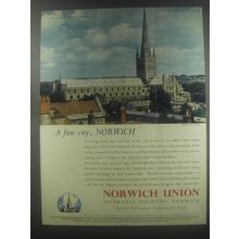 1954 Norwich Union Insurance Advertisement - Norwich Cathedral