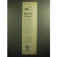 1959 Intercontinental Hotels Ad - Dutch Treat