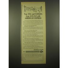 1966 American Express Ad - Tour USA and Canada from £121.9.0