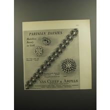 1953 Van Cleef & Arpels Jewelry Ad - Parisian Daisies
