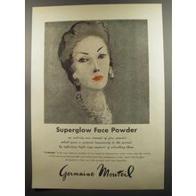 1953 Germaine Monteil Superglow Face Powder Ad - an entirely new concept