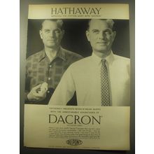 1959 Du Pont Dacron Ad - Hathaway improves the cotton shirt with Dacron