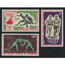 Cameroun Wrestling Running Olympic Games Tokyo 3v 1964 MNH SG#364-366