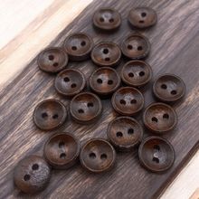 9mm Brown Wooden Buttons Oval Shape 2 Hole Baby Knitting Sewing