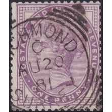 GB 1881 1d Lilac 14 Dots with Dated Cancel