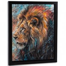 Lion Wall Art Acrylic Lion Print Colourful Animal Art Abstract Wildlife Portrait