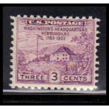 727 3c Washington's Hdqs Barely Clears MNH Z1063