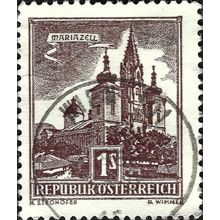 AUSTRIA, BUILDINGS, Basilica of Mariazell, brown 1957, 1s, #2