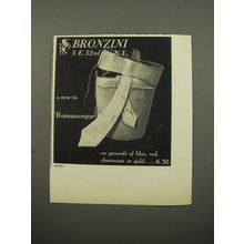 1950 Bronzini Romanesque Tie Advertisement