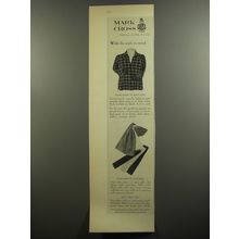 1952 Mark Cross Advertisement - Sweater Shirt, Dickey, Muffler, Knit Silk Ties