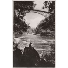Lonely Travellers The Bridge & Boiling Pot Victoria Falls Africa RPC Postcard