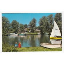 The Pike and Eel Inn River Ouse near St Ives Postcard Cambridgeshire