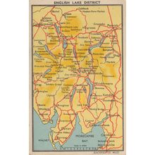 Lake District Rivers Vintage Keswick Map Norfolk Old Postcard
