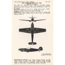 Valentines Aircraft Recognition Series Messerschmitt No 53 German Plane Postcard