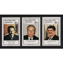 Turkish Cyprus Turkish Prime Ministers 3v 1988 MNH SG#233-235