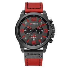 Curren 8314 Sports Six-Hand Waterproof Leather Strap Calendar Men Quartz Watch,