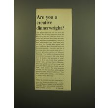 1961 Cherry Heering Liquor Ad - Are you a creative dinnerwright?