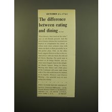 1961 Cherry Heering Liquor Ad - The difference between eating and dining