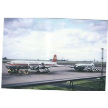 DC6 AIRCRAFT BALAIR AT EAST MIDLANDS AIRPORT. CARD NO FP50