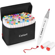 Caliart Markers, 100 Colors Dual Tip Art Markers Sketch Pens Permanent Alcohol B