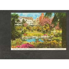 Postcard Dorset Bournmouth Lily Pond Central Gardens John Hinde 3BM31