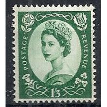 1960 SG618 1/3d Deep Green Wilding Wmk Crowns Phosphor Unmounted Mint.