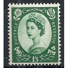 1960 SG618 1/3d Deep Green Wilding Wmk Crowns Phosphor Unmounted Mint.