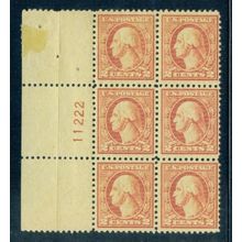 527 2c George Washington Fine MMH Plt/6 Left 11222 C3344