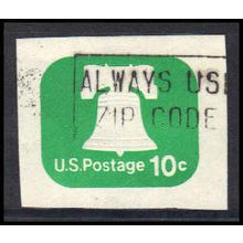Used U567 10c Liberty Bell Very Fine Cut Square Z2918