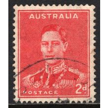 AUSTRALIA 1937/41: KING GEORGE VI DEFINITIVES - 2d RED USED (G4)
