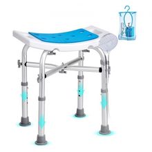 Shower Chair for Inside Shower, Adjustable Height Shower Stool with Crossbar...