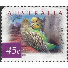 AUSTRALIA, BIRD, Budgerigar, violet 2001, 45c, #3