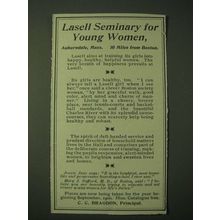 1900 Lasell Seminary Ad - For Young Women