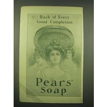 1902 Pears' Soap Ad - Back of every good complexion