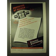 1943 General Electronics Condenser Ad - Protected by vacuum