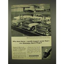 1956 Champion Spark Plugs Ad - Why Dows Hertz Use?