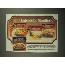 1987 Stouffer's Entrees Ad - Salisbury Steak, Chicken Divan and Beef Short Rib