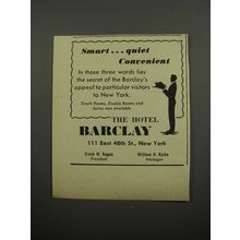 1951 The Hotel Barclay Ad - Smart.. quiet convenient