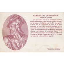 Robert De Jerusalem II Count of Flanders Antique History Postcard