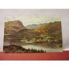 ULLSWATER & HELVELLYN, CUMBRIA, A. R.Quinton used antique postcard 1921 pm =