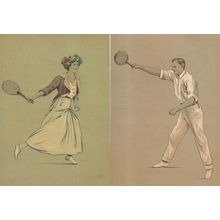 Carlo Pellegrini Tennis Sport Italian Painting 2x Postcard s