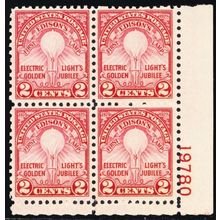 655, Mint NH FVF Plate Block of Four CV $45 - Stuart Katz