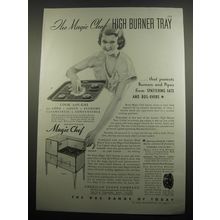 1933 Magic Chef Stove Ad - The Magic Chef High Burner Tray