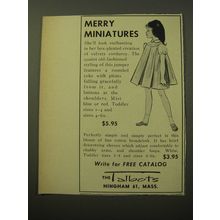1960 Talbots Children's Jumper Ad - Merry Miniatures