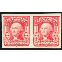 320, Mint XF NH 2¢ Imperf Pair - Great Color & Fresh! - Stuart Katz
