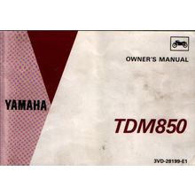 YAMAHA TDM850 OWNERS MANUAL MOTORCYCLE 103 PAGES IN ENGLISH